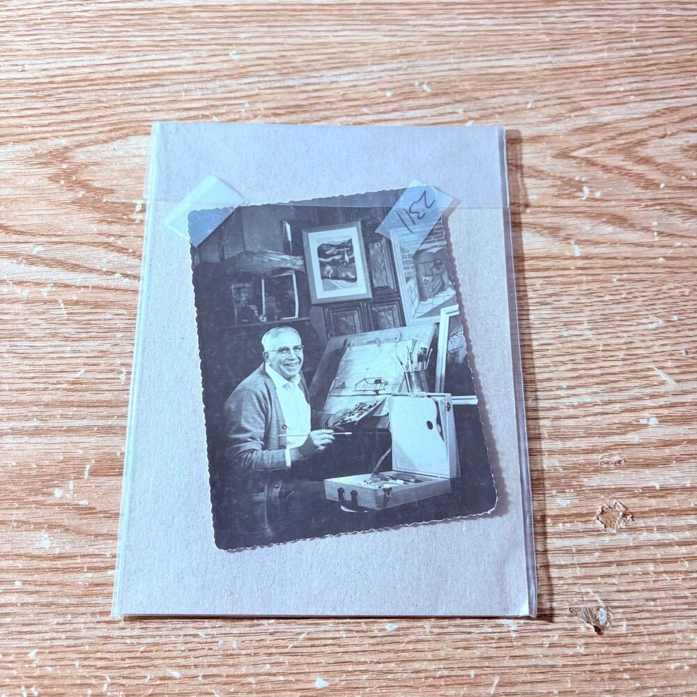Back And White Photo Man Painting And Letter For 1917